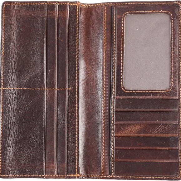 Womens Ladies Genuine Leather Wallet Long Embossing Bifold Wallet Clutch Purse C - Picture 3 of 7